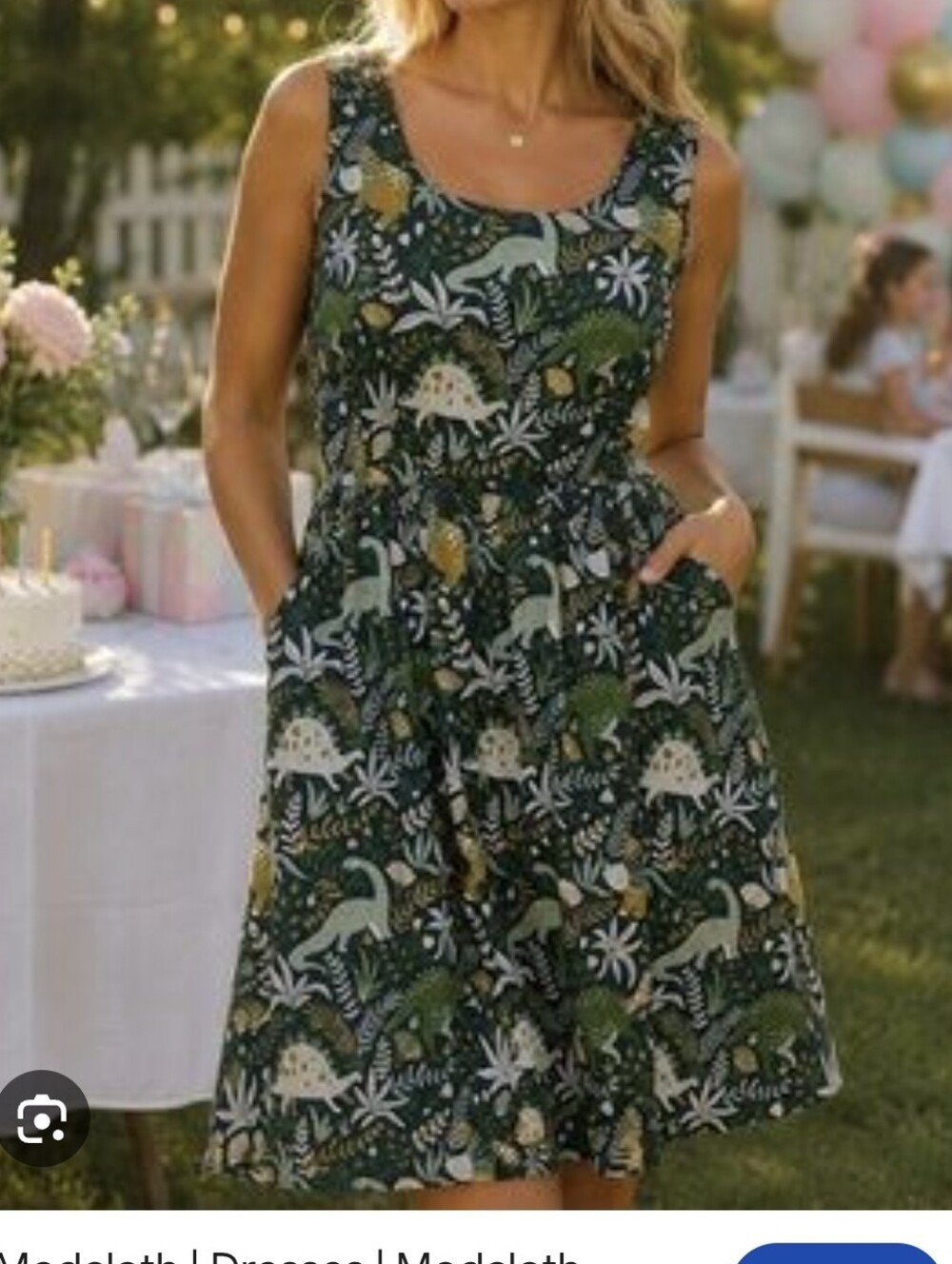 ModCloth Prehistoric Cotton Fit&Flare Dress Sz.M